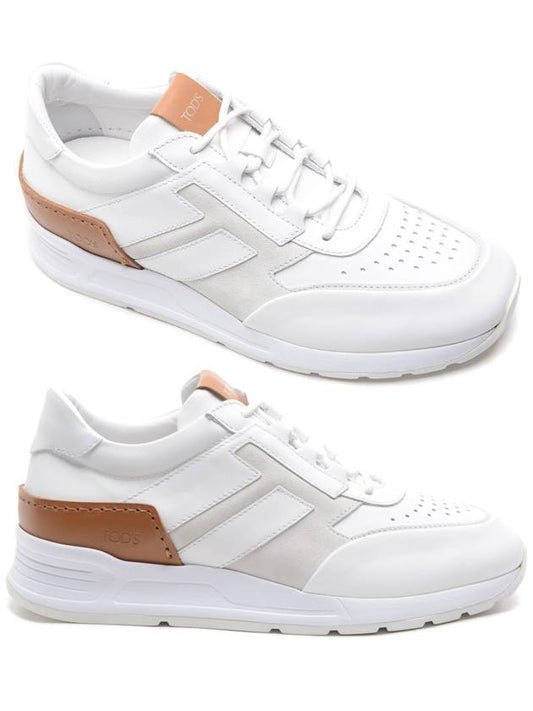 logo side monogram leather low-top sneakers white - TOD'S - BALAAN.