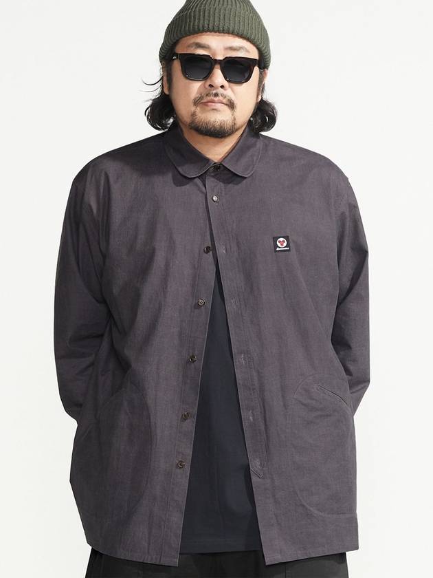 Side pocket washed shirt charcoal - BOOVOOM - BALAAN 1