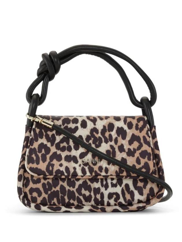 Leopard Print Knot Shoulder Bag - GANNI - BALAAN 1