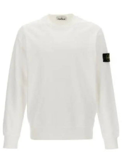 Compass Patch Cotton Sweatshirt White - STONE ISLAND - BALAAN 2