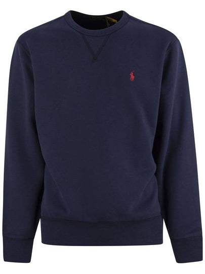 Embroidered Logo Pony Crew Neck Sweatshirt Navy - POLO RALPH LAUREN - BALAAN 2