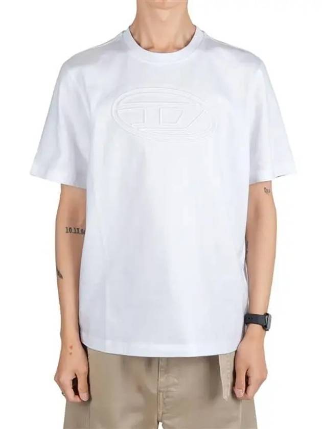 Embossed Oval D Short Sleeve T-Shirt White - DIESEL - BALAAN 2