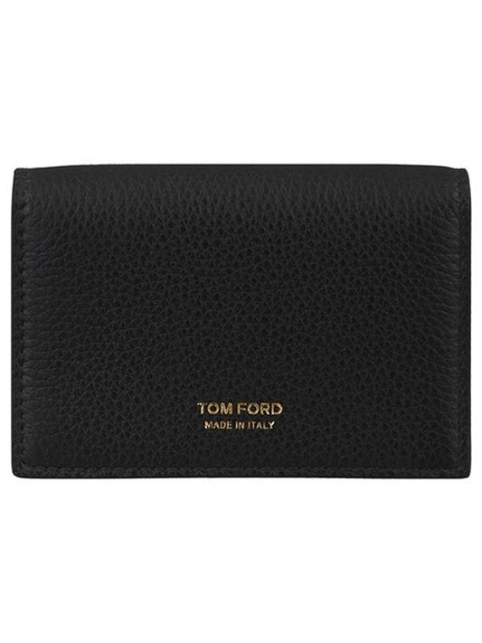 Logo Leather Card Wallet Black - TOM FORD - BALAAN 1