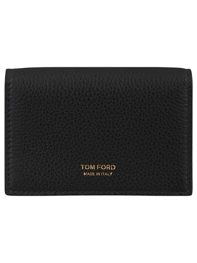 Logo Leather Card Wallet Black - TOM FORD - BALAAN 1