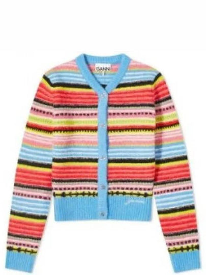 Soft Wool Stripe Cardigan - GANNI - BALAAN 2