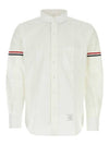 Armband Detail Seersucker Long Sleeve Shirt White - THOM BROWNE - BALAAN 2