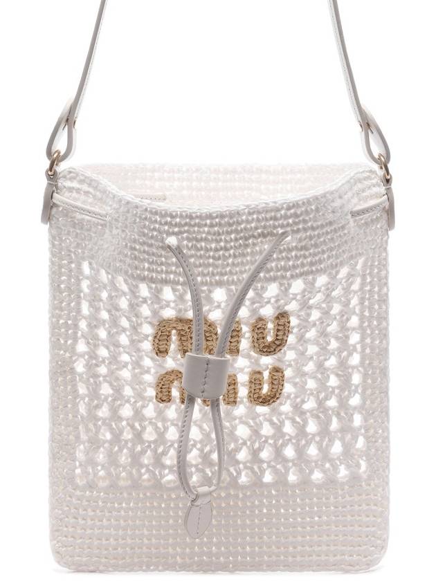 Woven Fabric Mini Bucket Bag White - MIU MIU - BALAAN 3