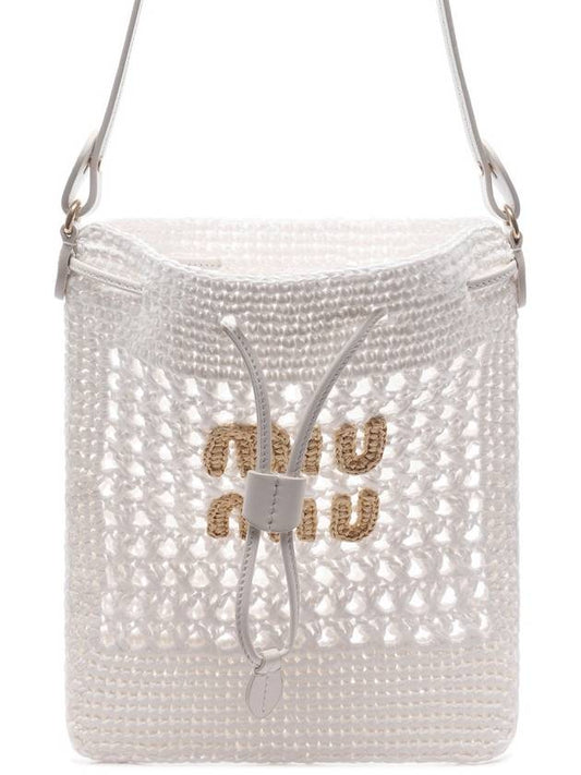 Woven Fabric Mini Bucket Bag White - MIU MIU - BALAAN 2