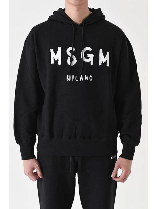 Brushed Logo Milano Hoodie Black - MSGM - BALAAN 2