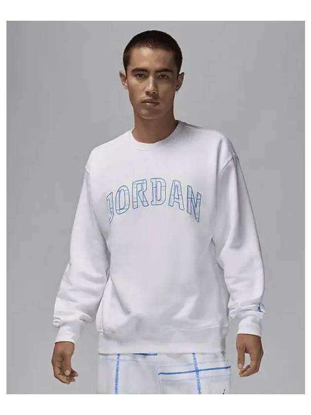 Jordan Essential Men s Fleece Crew Neck Sweatshirt White Legend Blue FV7460 100 735683 - NIKE - BALAAN 1