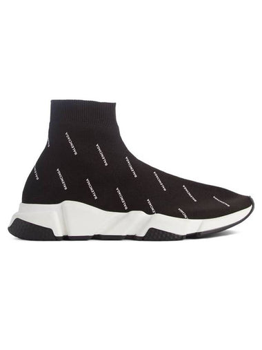 Speed ​​Runner Trainer Logo Print High Top Sneakers Black - BALENCIAGA - BALAAN 1