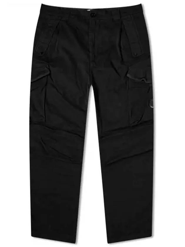 Stretch Sateen Cargo Straight Pants Black - CP COMPANY - BALAAN 2