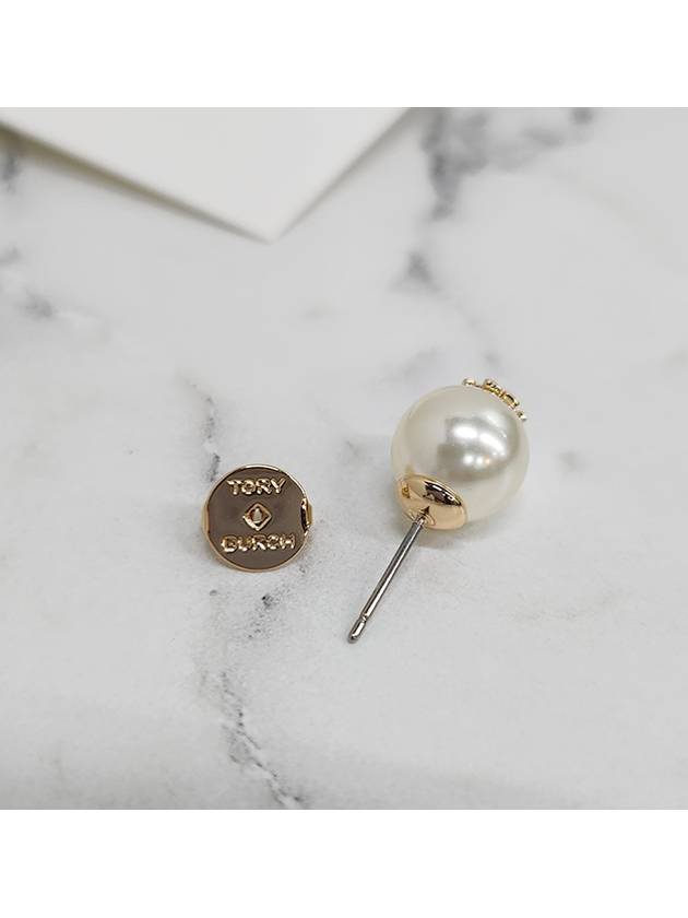 Crystal Pearl Stud Earring Gold - TORY BURCH - BALAAN 8