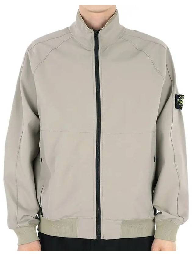 Stretch Technical Fleece Nylon Bomber Jacket Dove Grey - STONE ISLAND - BALAAN 3