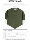 Men's Chest Logo Back Print Short Sleeve T-Shirt Olive Green - STONE ISLAND - BALAAN 3