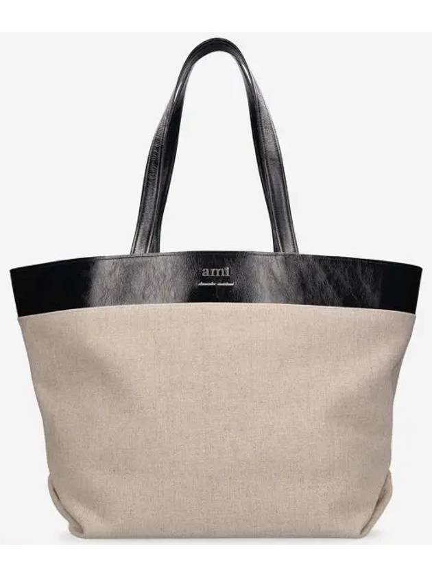 East West Shopping Tote Bag Natural - AMI - BALAAN 2