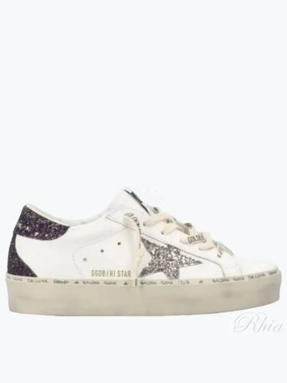 Hi Star Glitter Tab Low Top Sneakers White - GOLDEN GOOSE - BALAAN 2