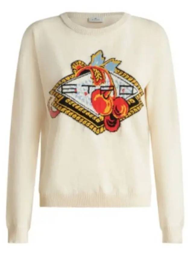 Logo Jacquard Knit Top White - ETRO - BALAAN 2