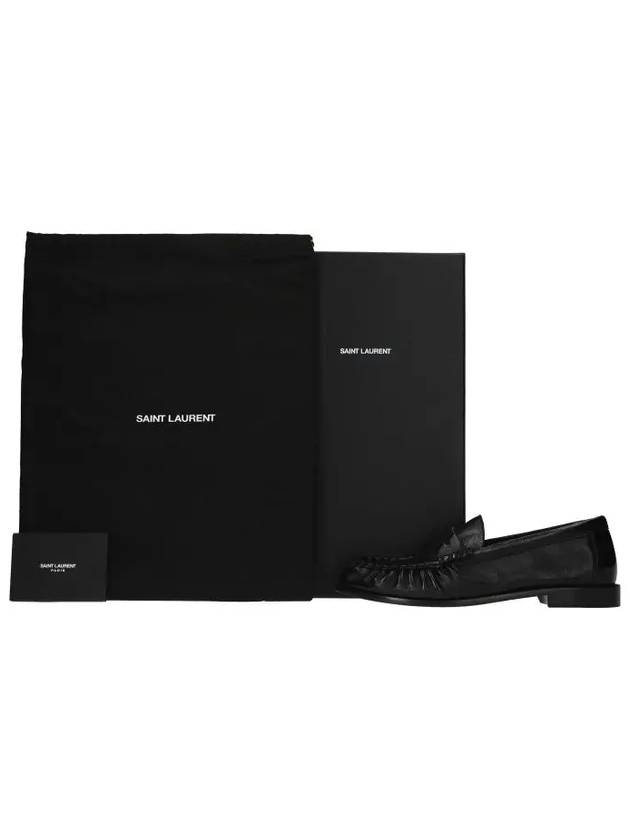 Le Signature Cassandre Logo Plaque Lamb Skin Loafer Black - SAINT LAURENT - BALAAN 5