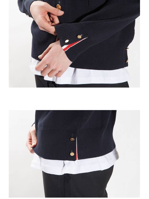 Milano Stitch 4 Bar Cardigan Navy - THOM BROWNE - BALAAN 9