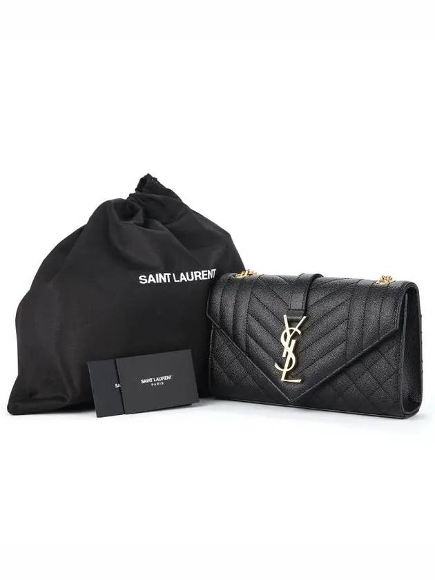 Matelasse Envelope Small Shoulder Bag Black - SAINT LAURENT - BALAAN 5