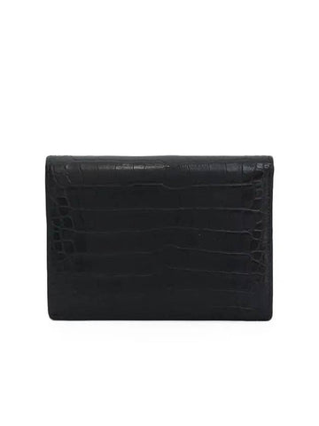 Alligator half wallet black 4HL0127 - HERMES - BALAAN 1