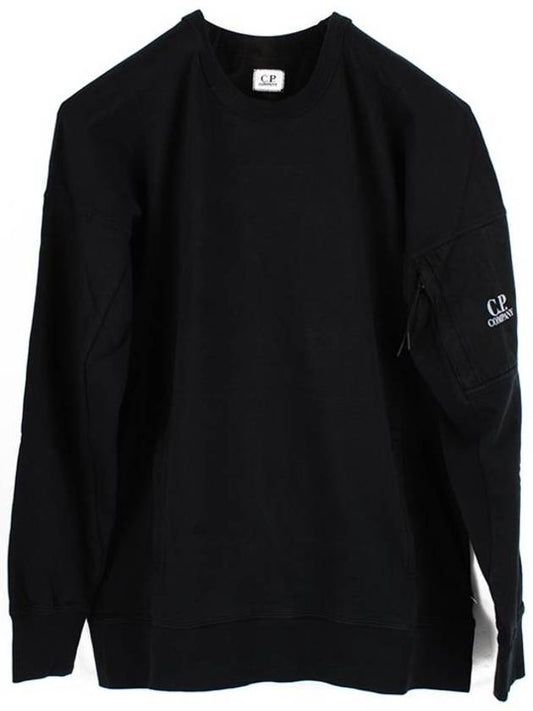 Men's Logo Pocket Sweatshirt Black - CP COMPANY - BALAAN.