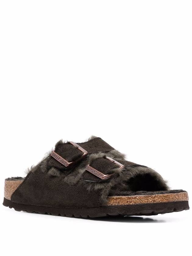 Arizona Shearling Medium Sandals Mocha - BIRKENSTOCK - BALAAN 4