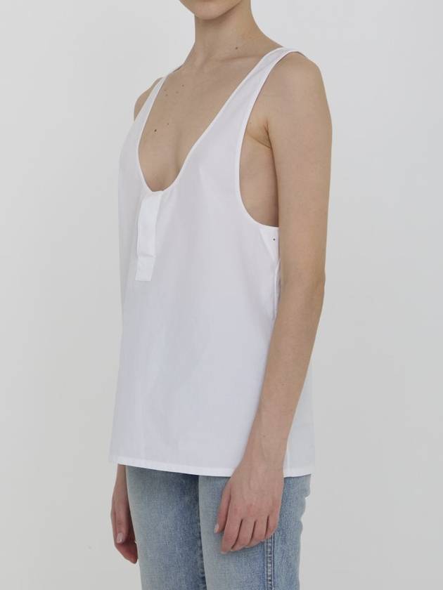 Semi See-through Henry Tank Top 790074Y227W - SAINT LAURENT - BALAAN 3