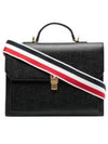 Pebble Grain Leather Tote Bag Black - THOM BROWNE - BALAAN 2