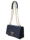 Saffiano Pocono Chain Shoulder Bag Black Gold - PRADA - BALAAN 3