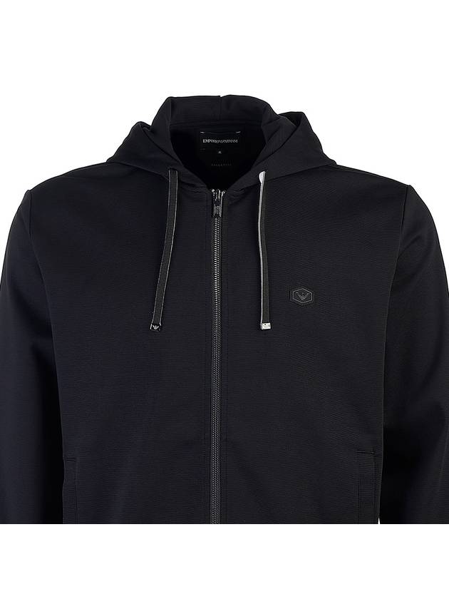 Men's Logo Zip-Up Hoodie Black - EMPORIO ARMANI - BALAAN 5