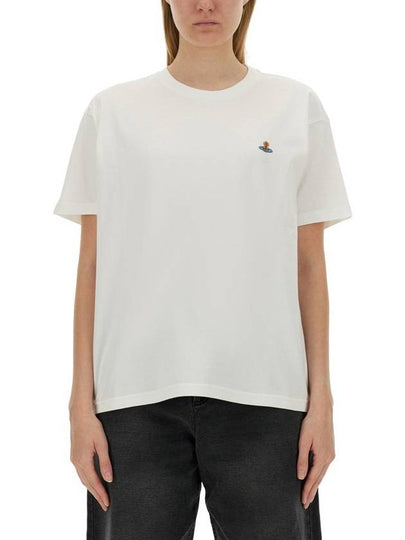 ORB Logo Cotton Short Sleeve T-Shirt White - VIVIENNE WESTWOOD - BALAAN 2