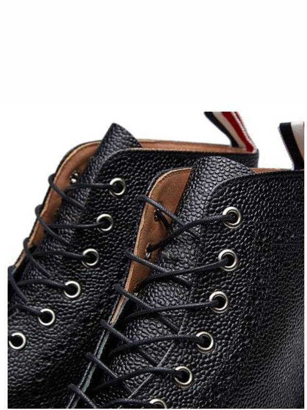 Pebble Leather Wingtip Brogue Ankle Boots Black - THOM BROWNE - BALAAN 6