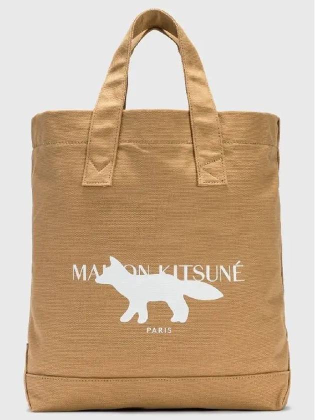 Fox Print Canvas Tote Bag Camel - MAISON KITSUNE - BALAAN 2