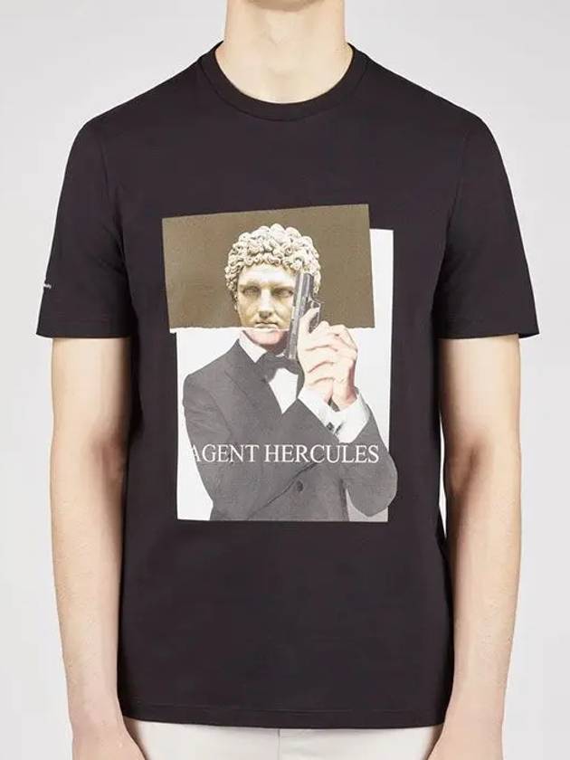 Agent Hercules Print Short Sleeve T-Shirt Black - NEIL BARRETT - BALAAN 3