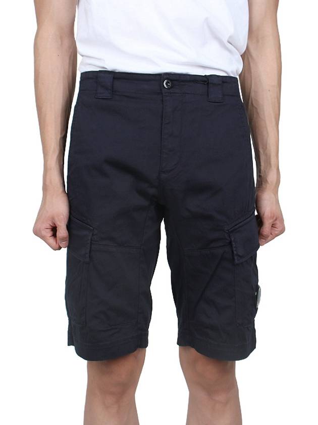 Stretch Satin Cargo Shorts Navy - CP COMPANY - BALAAN 2