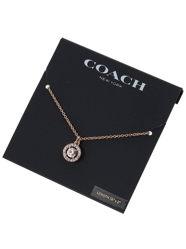 Halo Pave Stud Necklace C9326 ROSE GOLD - COACH - BALAAN 8