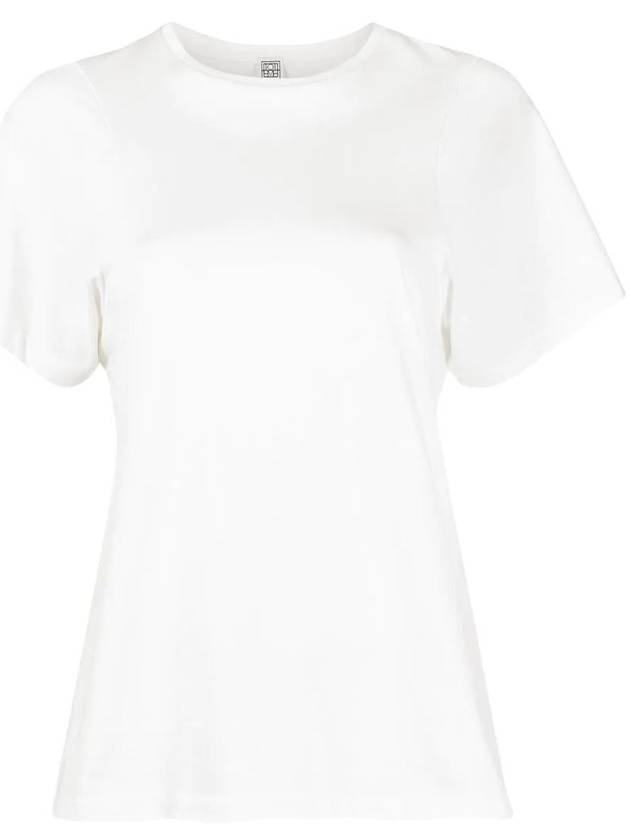 Embroidered Logo Cotton Short Sleeve T-Shirt White - TOTEME - BALAAN 2