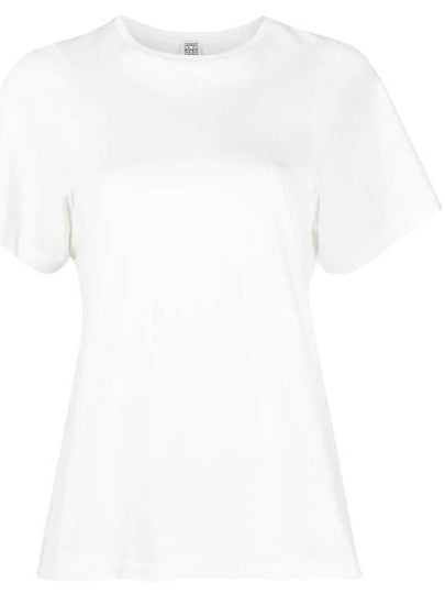 Embroidered Logo Cotton Short Sleeve T-Shirt White - TOTEME - BALAAN 2