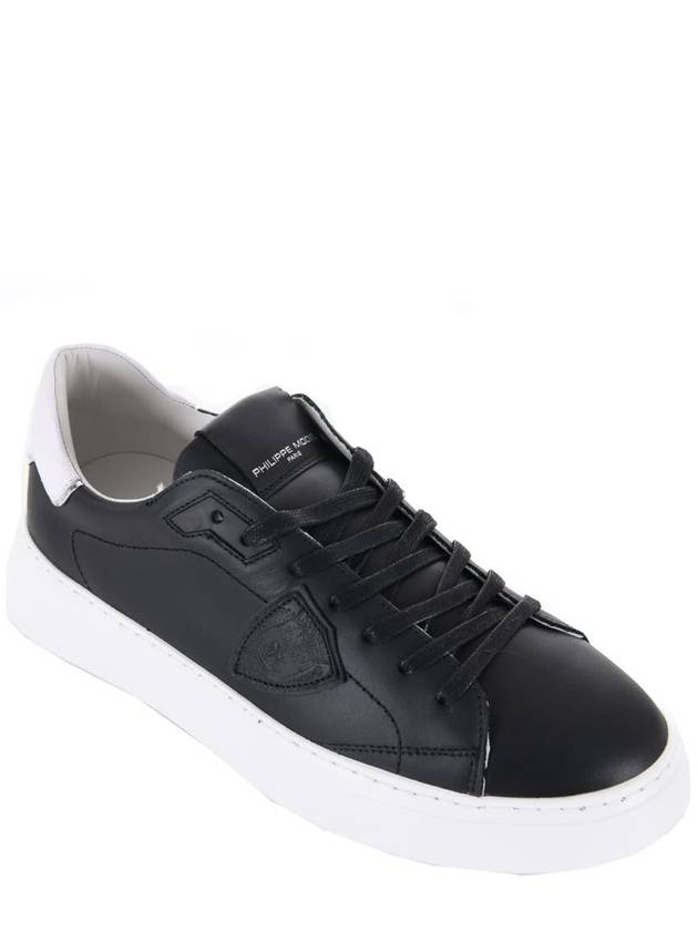 Men's Temple Tennis White Tab Low Top Sneakers Black - PHILIPPE MODEL - BALAAN 4