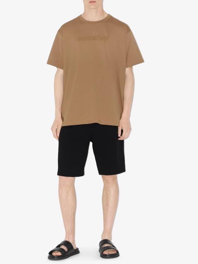 Oversized Logo Short Sleeve T-Shirt Camel - BURBERRY - BALAAN 4