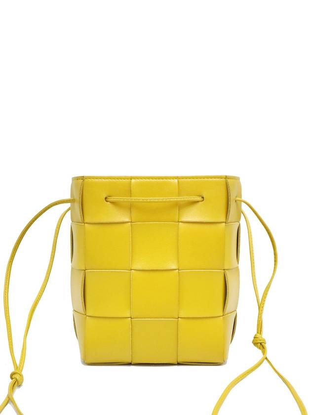 Bottega Veneta 680218 Yellow Intrecciato Weaving Small Cassette Crossbody Bucket Crossbag - BOTTEGA VENETA - BALAAN 4