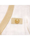 Women's Crop Knit Cardigan Ivory AF1KL013 KD74 - BALMAIN - BALAAN 5