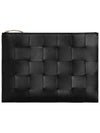 Cassette Intrecciato Medium Clutch Bag Black - BOTTEGA VENETA - BALAAN 7