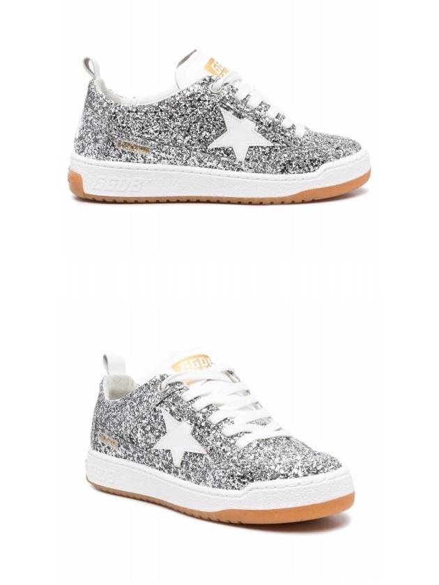 Women's Yeah Glitter Upper Leather Star Low Top Sneakers Silver - GOLDEN GOOSE - BALAAN 5