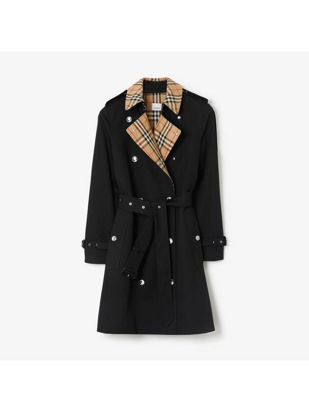 Check Collar Trench Coat Black - BURBERRY - BALAAN 2