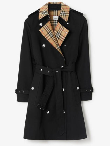 Short check collar trench coat - BURBERRY - BALAAN 1