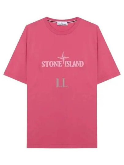 Stitches Two Embroidery Short Sleeve T-Shirt Cyclamen - STONE ISLAND - BALAAN 2