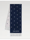 Men s Scarf LV Blason Wool Muffler Navy Blue M77274 - LOUIS VUITTON - BALAAN 2